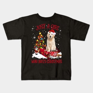 Golden Retriever Just A Girl Who Loves Christmas Kids T-Shirt